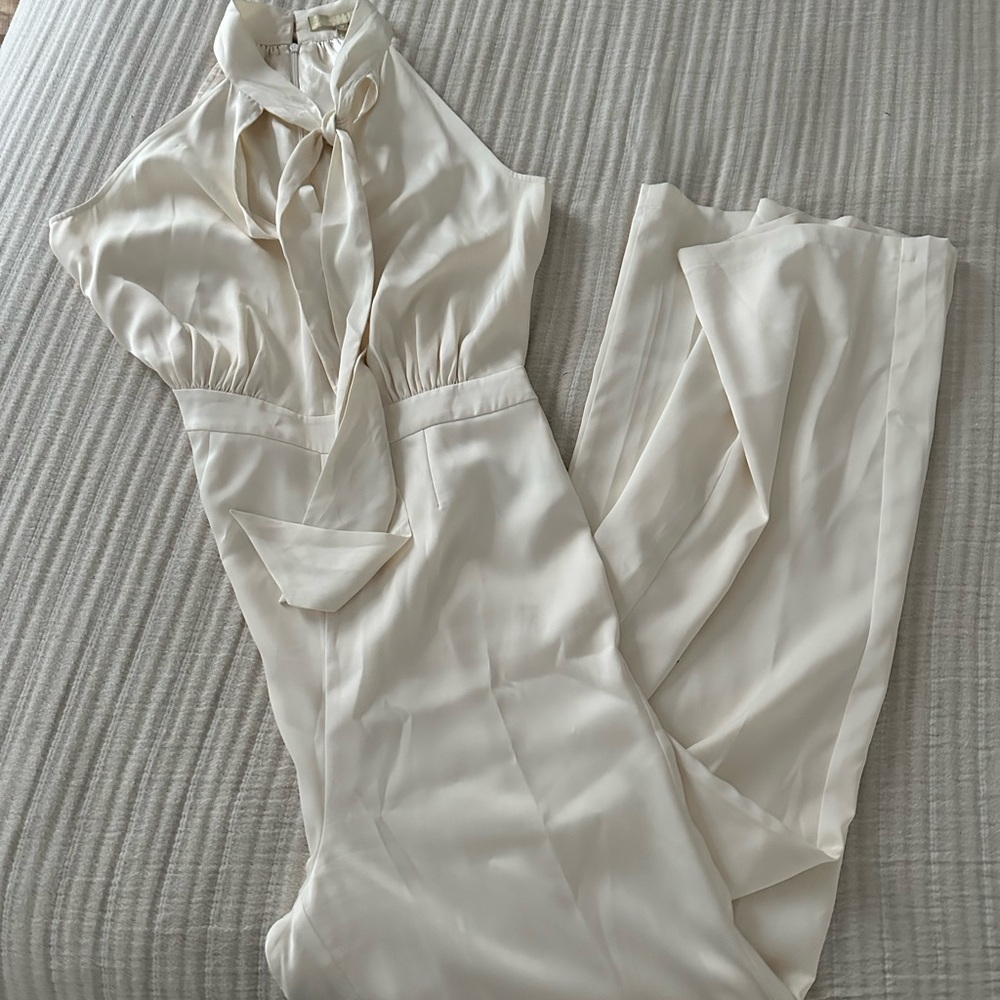 Lauren James Cream Halter Jumpsuit